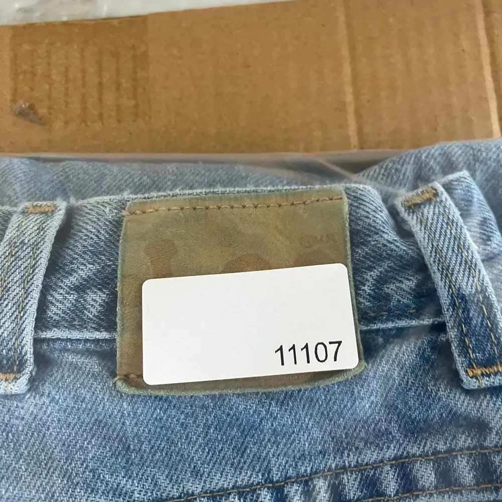 Vintage Lee Mens 34x30 Light Wash Distressed Relaxed Fit Straight Leg‎ Jeans